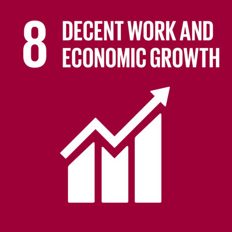 Textual image showing: Decent work and economic growth